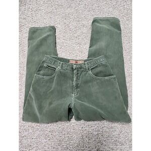 Vintage Bullhead Junkyard Jeans 34‎ Green Corduroy 90s Y2K Skater  33x31 Actual